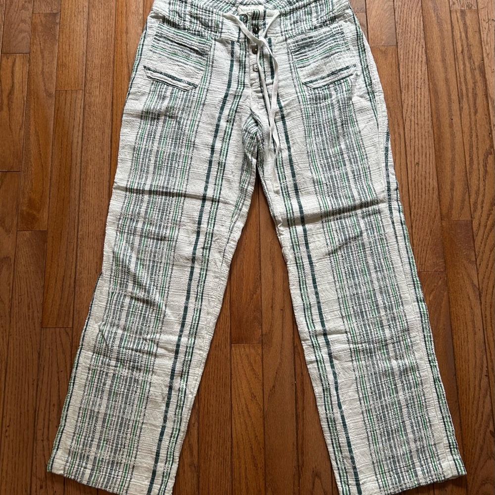Sundance Beach Pants with Green and Teal Stripes